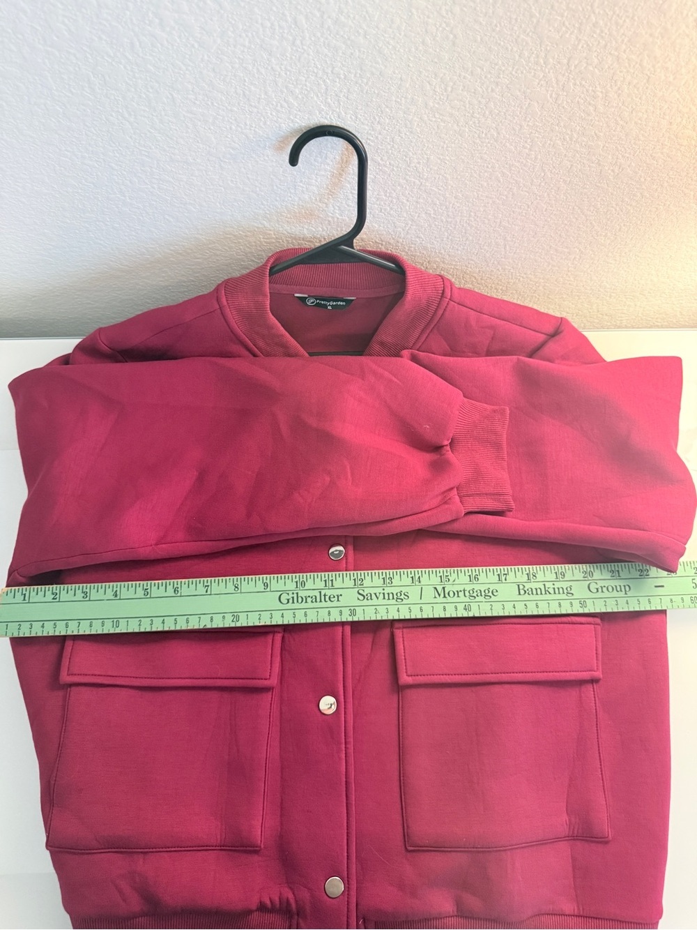 Women's Snap-Front Bomber Jacket in Raspberry - Picture 4 of 5